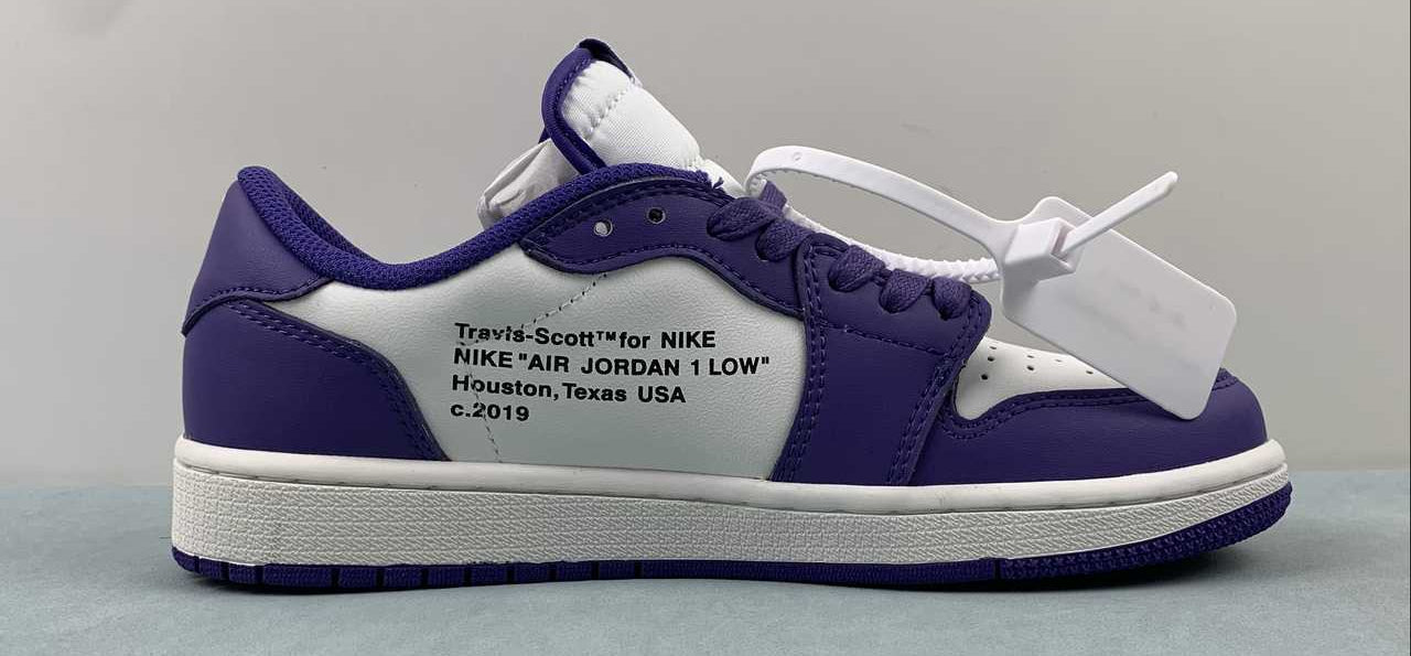 Jordan 1 Low — Design‑Inspired "Travis Scott Off‑White Fragment Collab" Custom Fantasy Build "Court Purple" AJ1‑TSOWFRG‑047