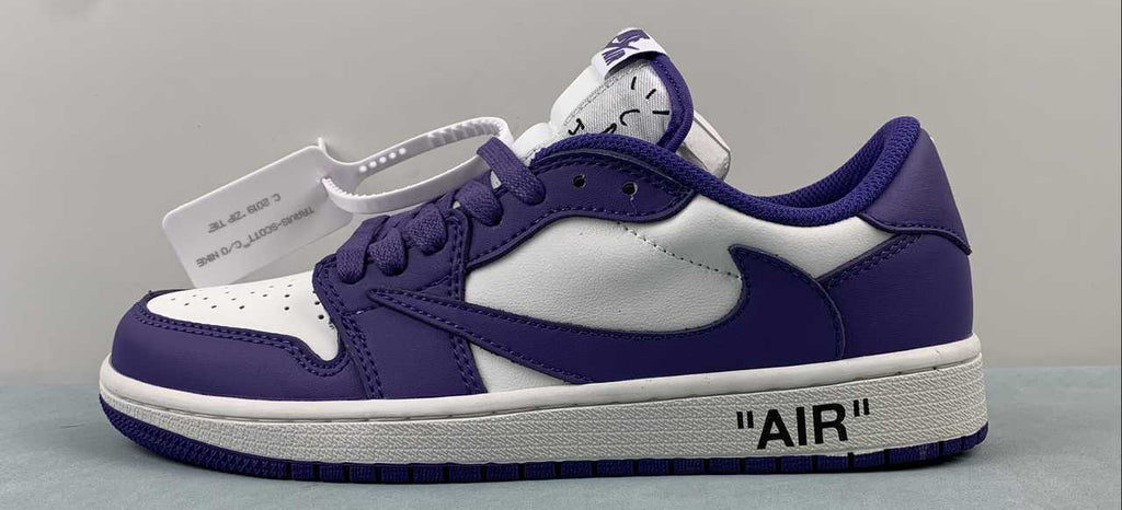 Jordan 1 Low — Design‑Inspired "Travis Scott Off‑White Fragment Collab" Custom Fantasy Build "Court Purple" AJ1‑TSOWFRG‑047