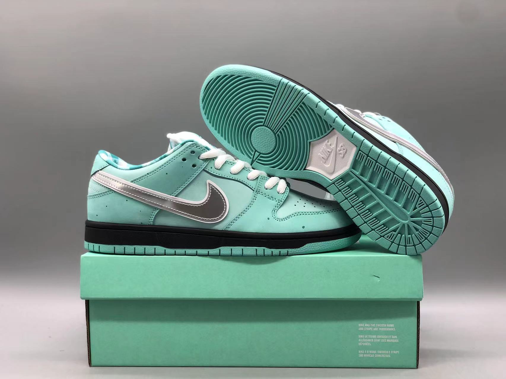 SBDNK‑006 — Nike SB Dunk Low “Diamond Lobster” — Aqua/Black/Silver — Design‑Inspired