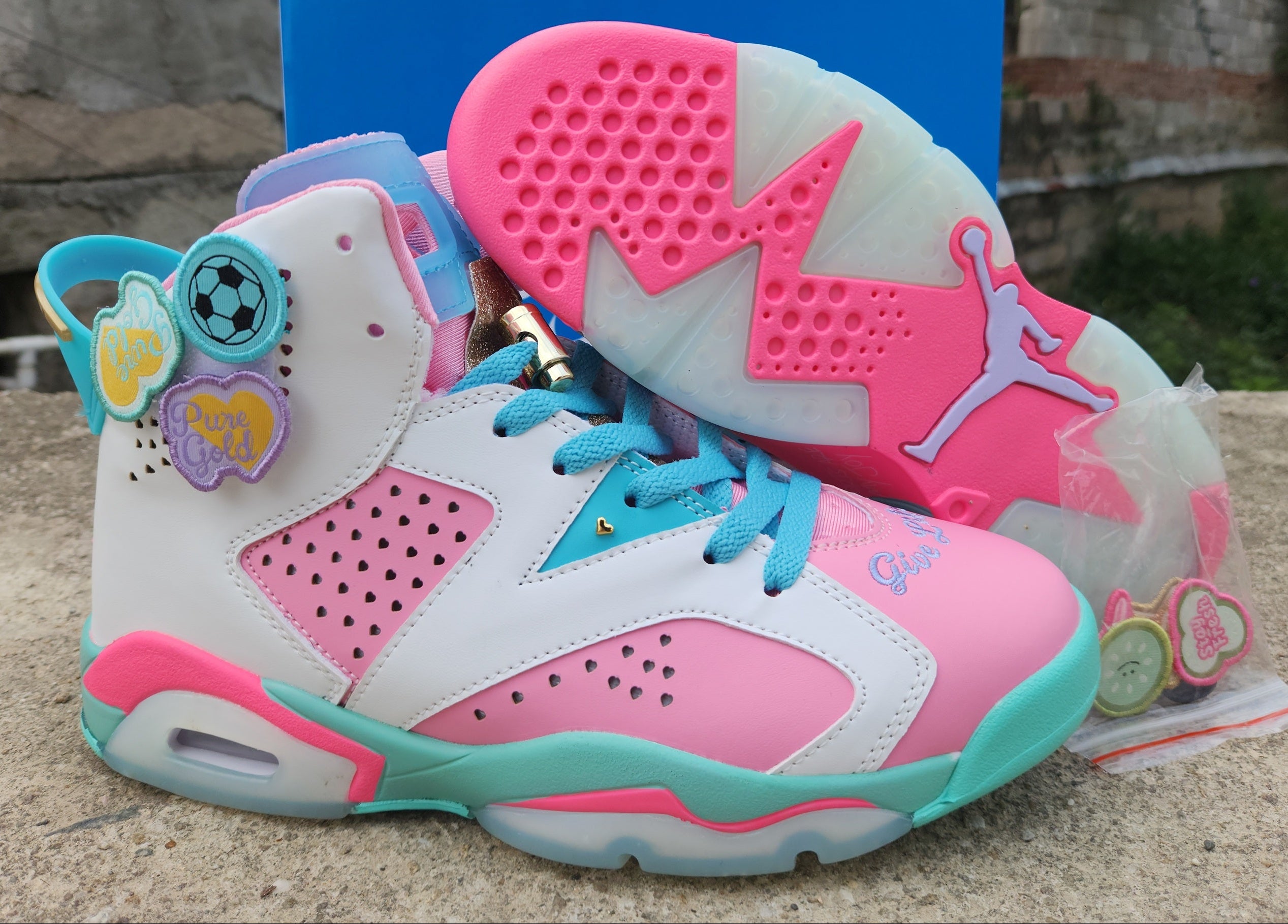 Jordan 6 - Design-Inspired "Doernbecher GS" Custom Tribute Build AJ6-DOERNBECHERGS-607