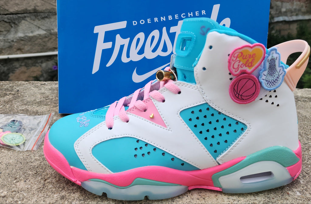 Jordan 6 - Design-Inspired "Doernbecher GS" Custom Tribute Build AJ6-DOERNBECHERGS-607