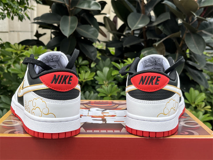 SBDNK‑007 — Nike SB Dunk Low “Reverse Year of the Dragon” — Black/White/Gold/Red — Design‑Inspired