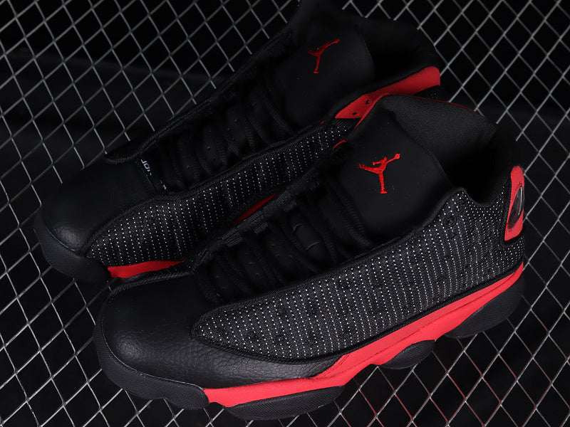 1306 — Jordan 13 “Black &amp; Red Flint” — Black/Red/White — Design‑Inspired