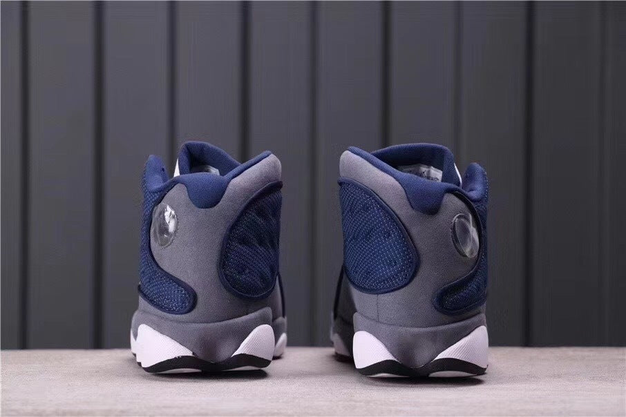 1307 — Jordan 13 “Flint” — Navy/Grey/White — Design‑Inspired
