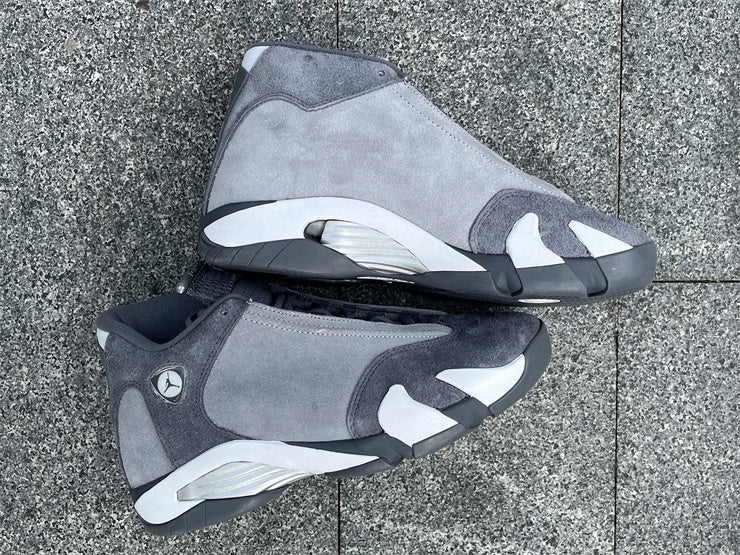 1406 — Jordan 14 “Flint Grey Suede” — Light/Dark Grey — Design‑Inspired
