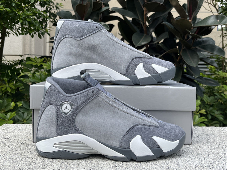 1406 — Jordan 14 “Flint Grey Suede” — Light/Dark Grey — Design‑Inspired