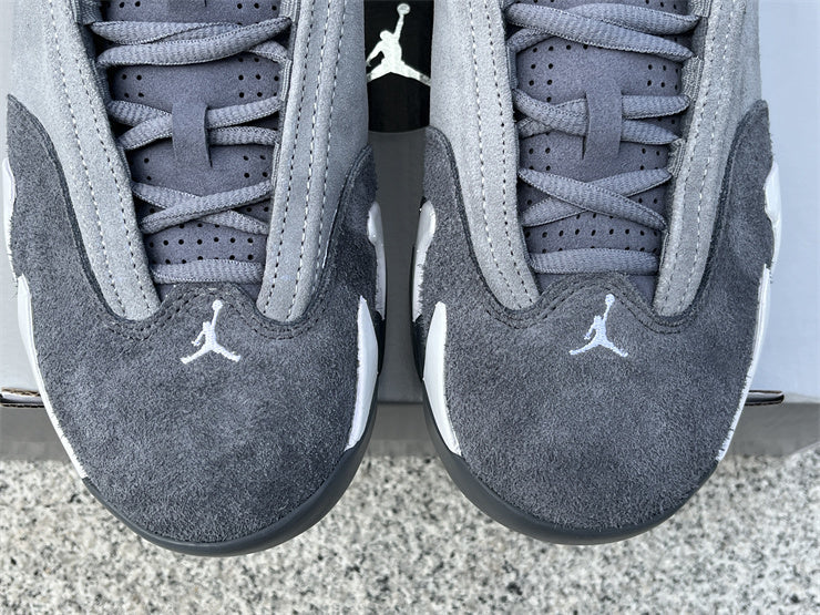 1406 — Jordan 14 “Flint Grey Suede” — Light/Dark Grey — Design‑Inspired
