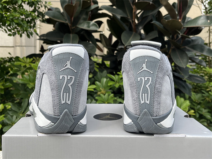1406 — Jordan 14 “Flint Grey Suede” — Light/Dark Grey — Design‑Inspired
