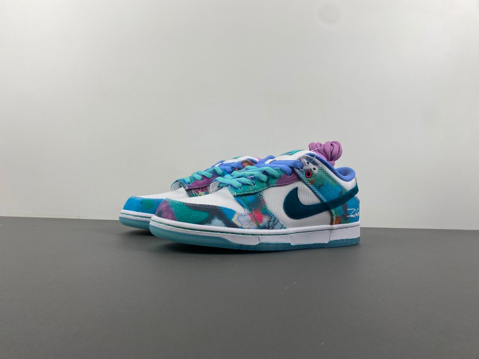 SB‑041 SB Dunk “Futura Laboratories” — Bleached / Blush (F&F) — Design‑Inspired Customs