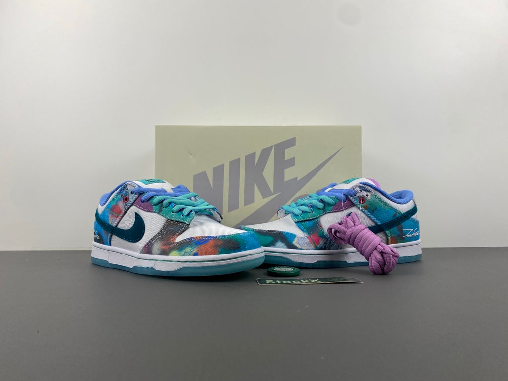SB‑041 SB Dunk “Futura Laboratories” — Bleached / Blush (F&F) — Design‑Inspired Customs