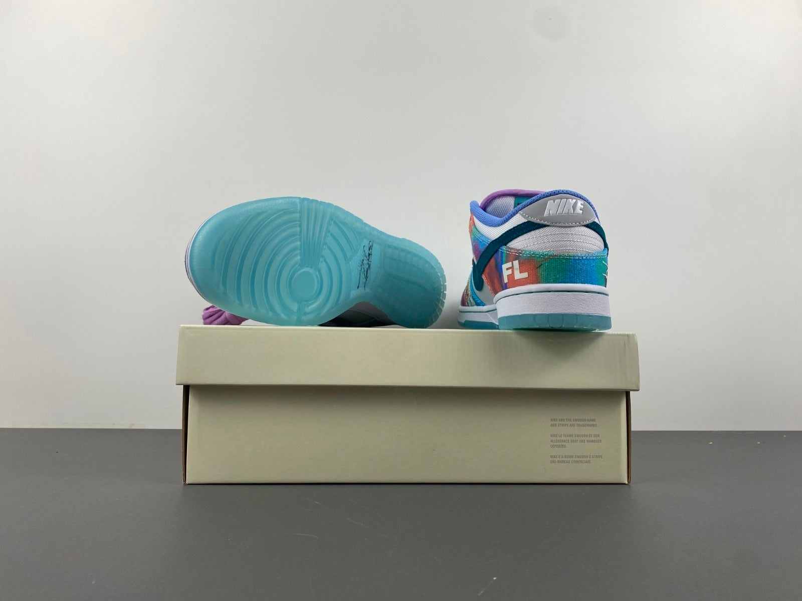 SB‑041 SB Dunk “Futura Laboratories” — Bleached / Blush (F&F) — Design‑Inspired Customs
