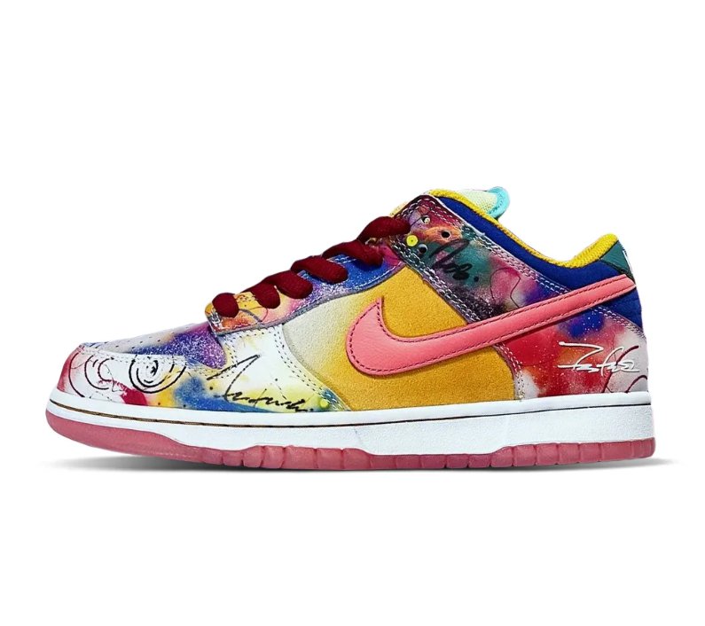 SB‑041 SB Dunk “Futura Laboratories” — Bleached / Blush (F&F) — Design‑Inspired Customs