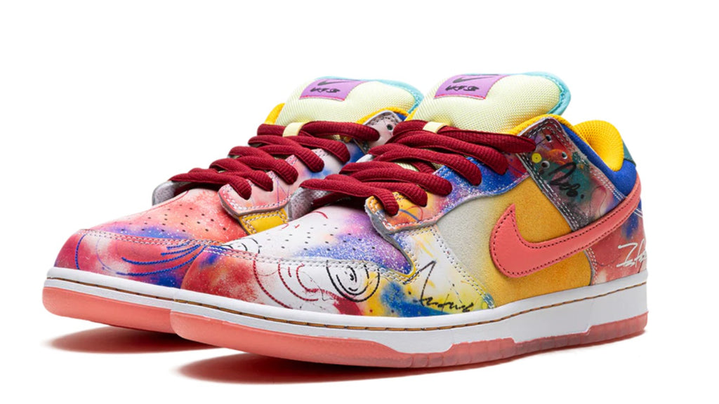 SB‑041 SB Dunk “Futura Laboratories” — Bleached / Blush (F&F) — Design‑Inspired Customs