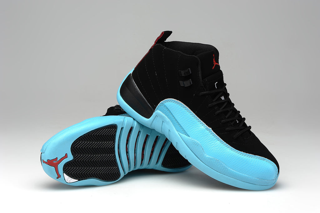 1207 — Jordan 12 “Gamma Blue” — Black/Blue — Design‑Inspired