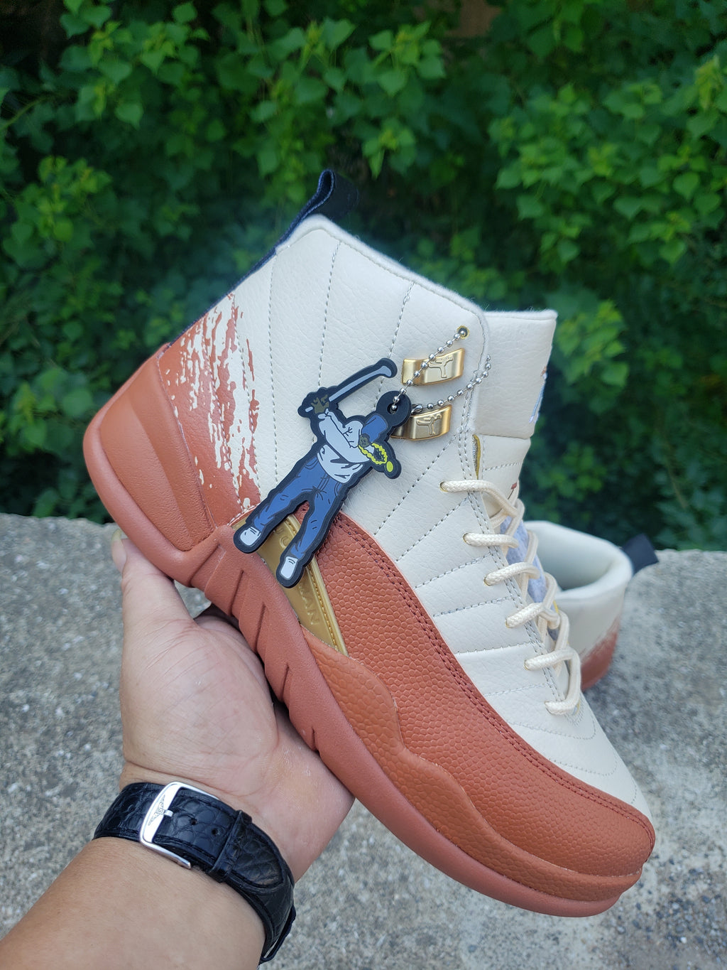 1208 — Jordan 12 “Eastside Golf” — Cream/Orange/Navy — Design‑Inspired