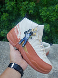 1208 — Jordan 12 “Eastside Golf” — Cream/Orange/Navy — Design‑Inspired