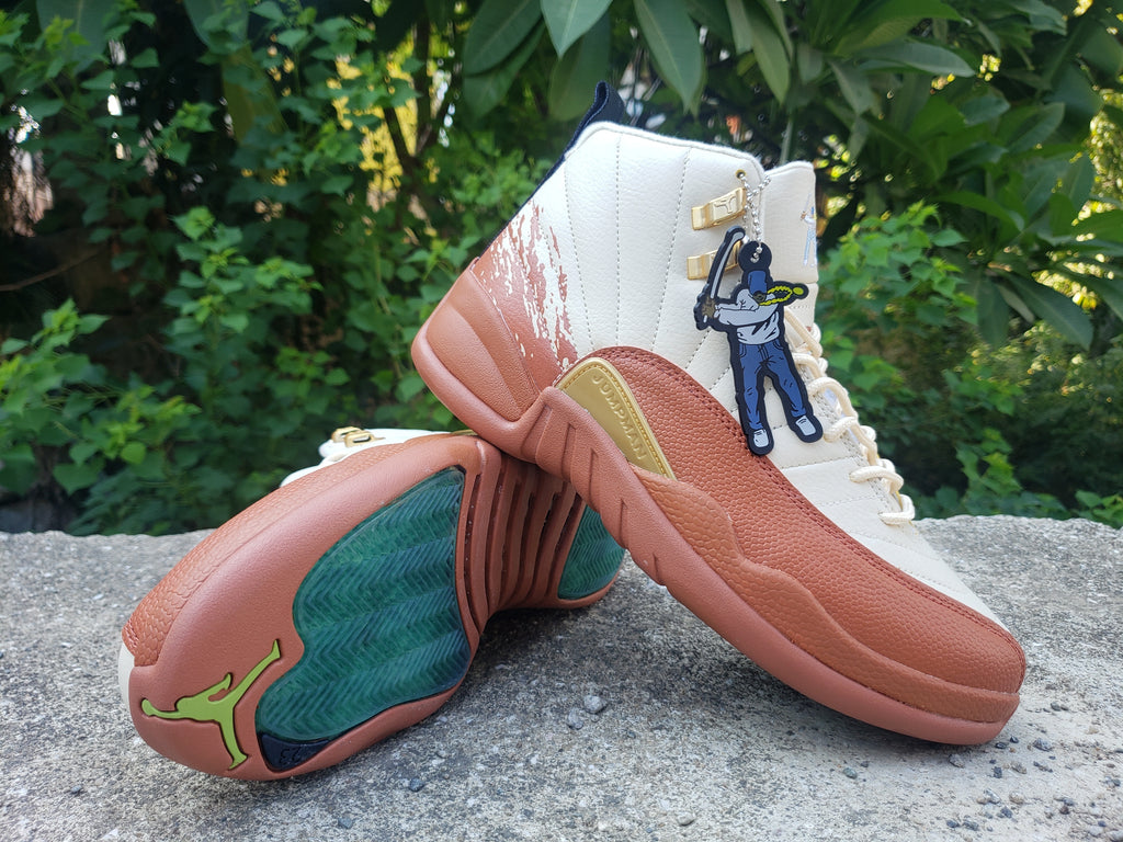 1208 — Jordan 12 “Eastside Golf” — Cream/Orange/Navy — Design‑Inspired