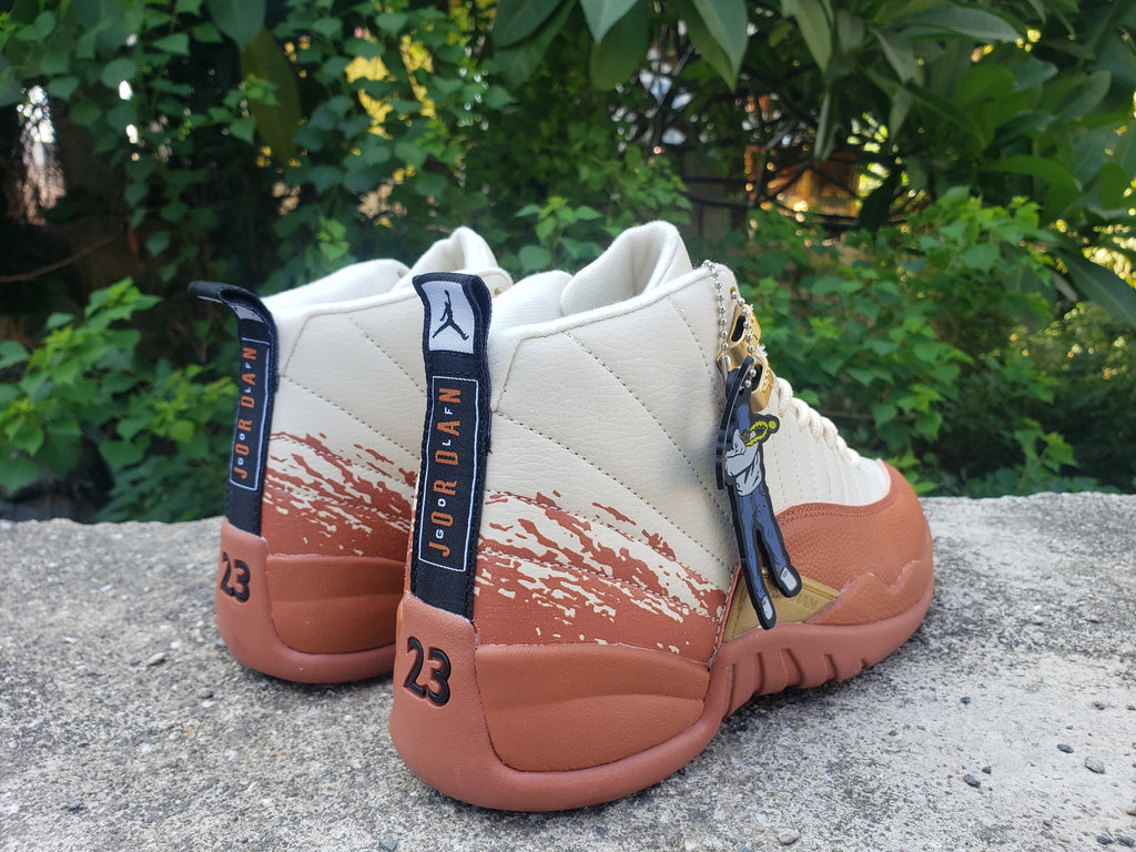 1208 — Jordan 12 “Eastside Golf” — Cream/Orange/Navy — Design‑Inspired