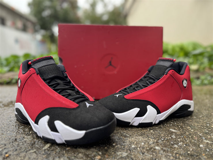 1407 — Jordan 14 “Gym Red” — Red/Black/White — Design‑Inspired