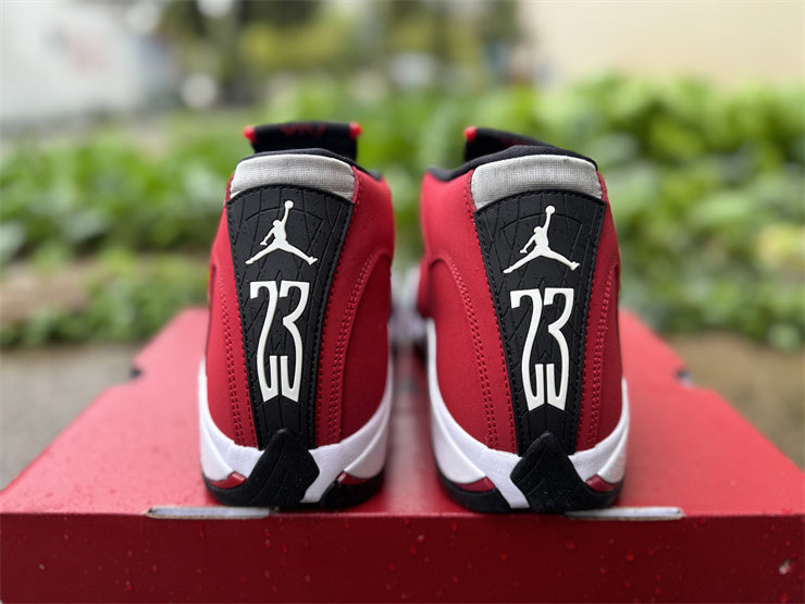 1407 — Jordan 14 “Gym Red” — Red/Black/White — Design‑Inspired