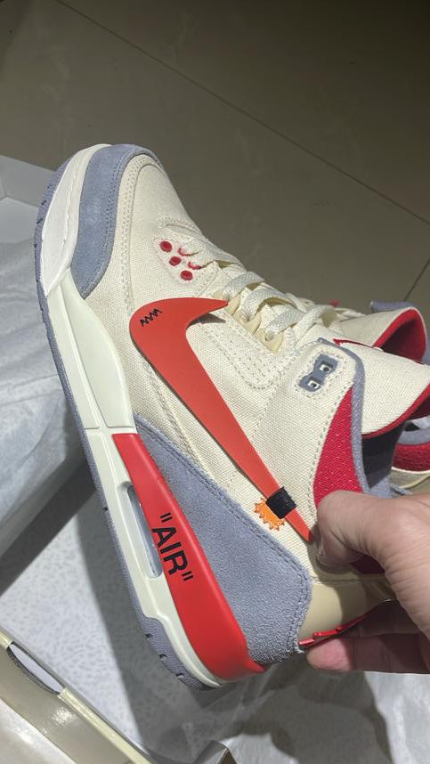 Jordan 3 “Off‑White Inspired” — Premium Fantasy Collab — US 10.5 — New With Box