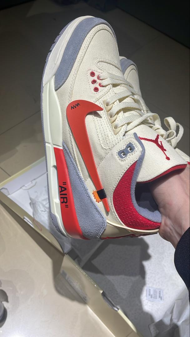Jordan 3 “Off‑White Inspired” — Premium Fantasy Collab — US 10.5 — New With Box