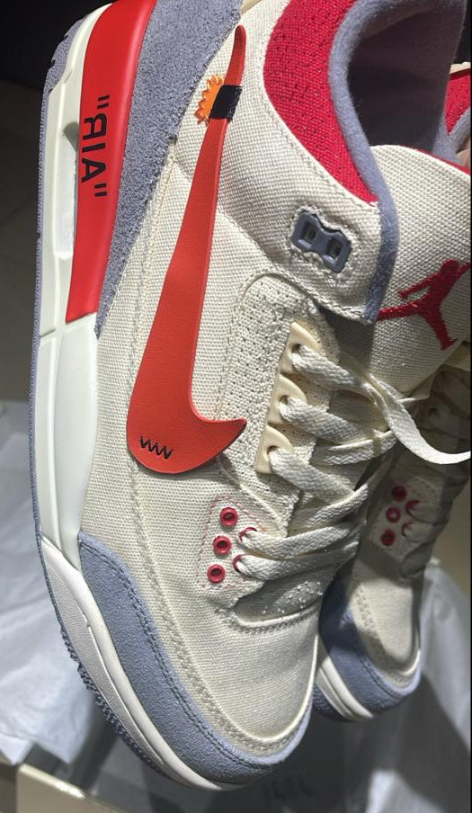 Jordan 3 “Off‑White Inspired” — Premium Fantasy Collab — US 10.5 — New With Box
