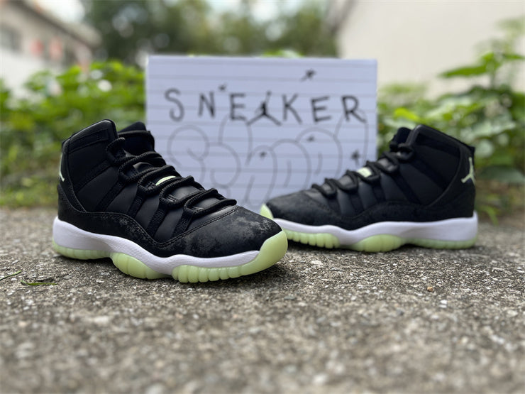 Jordan 11 Design-Inspired - Sneaker School "Inner Beast" "Black & Barely Volt" Custom Tribute - AJ11-SNKRSCHL-1136