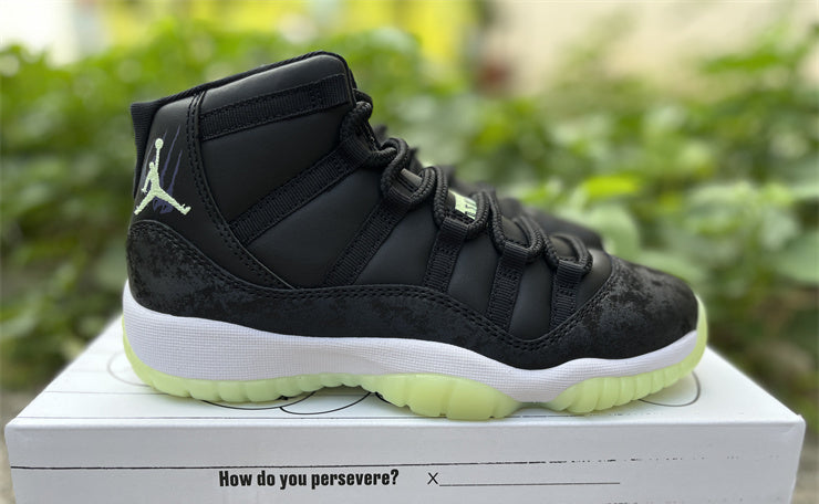 Jordan 11 Design-Inspired - Sneaker School "Inner Beast" "Black & Barely Volt" Custom Tribute - AJ11-SNKRSCHL-1136