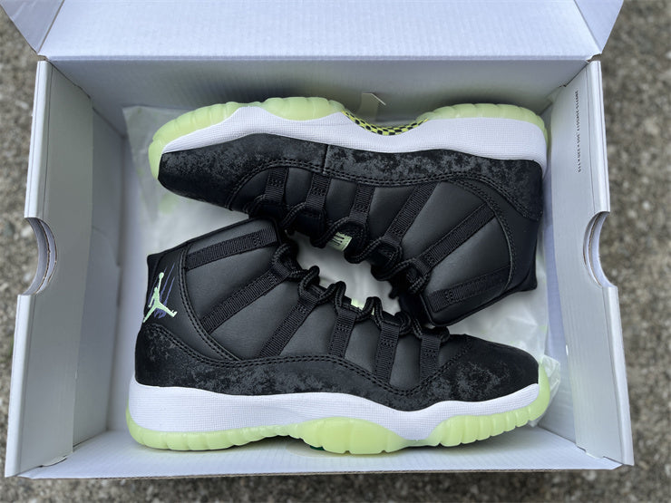Jordan 11 Design-Inspired - Sneaker School "Inner Beast" "Black & Barely Volt" Custom Tribute - AJ11-SNKRSCHL-1136