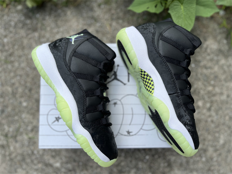 Jordan 11 Design-Inspired - Sneaker School "Inner Beast" "Black & Barely Volt" Custom Tribute - AJ11-SNKRSCHL-1136