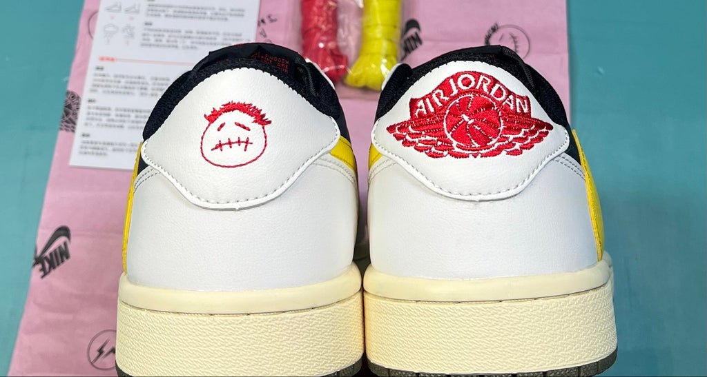 TS‑JRDNS‑014 — Jordan 1 Low Travis Scott “Black &amp; Yellow Sail” — Fantasy Build