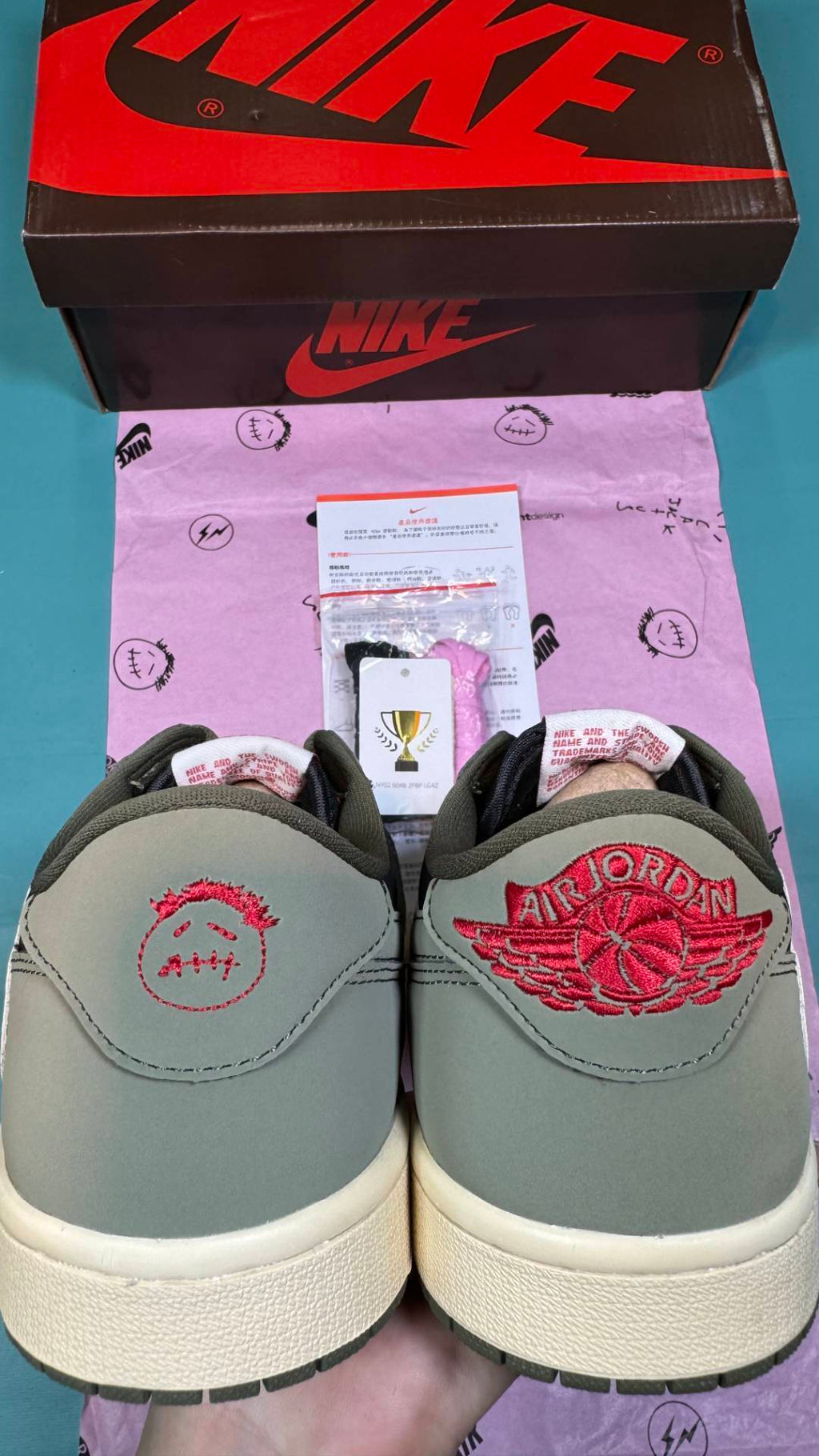 TS‑JRDNS‑009 — Jordan 1 Low Travis Scott “Olive” — Design‑Inspired