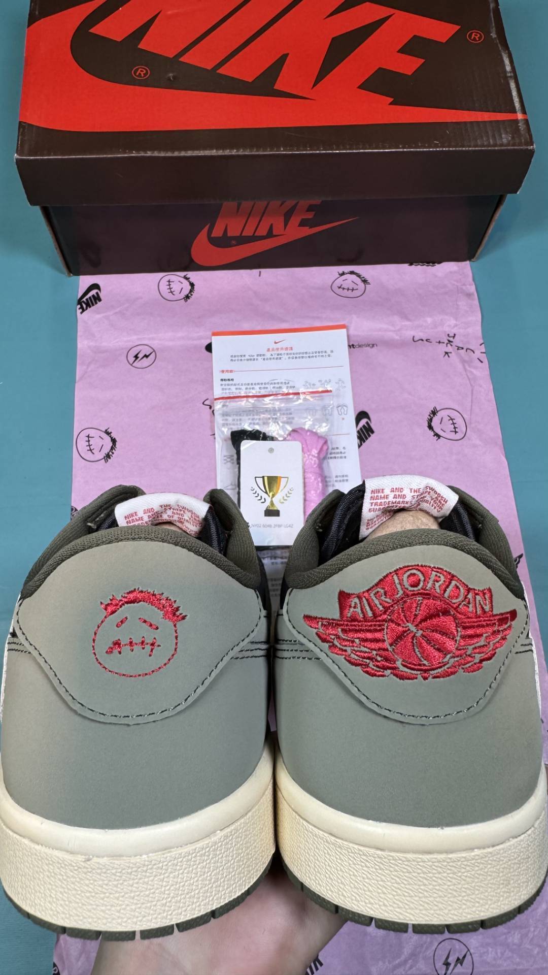 TS‑JRDNS‑009 — Jordan 1 Low Travis Scott “Olive” — Design‑Inspired