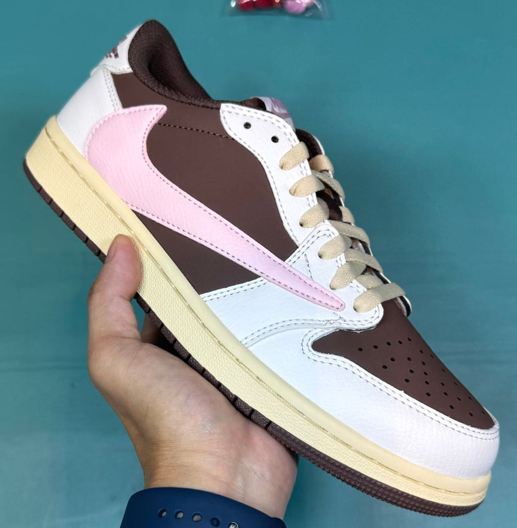 TS‑JRDNS‑010 — Jordan 1 Low Travis Scott “Pink Mocha” — Fantasy Build
