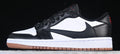 TS‑JRDNS‑021 — Jordan 1 Low Travis Scott “Black and White Gum Bottoms” — Fantasy Build