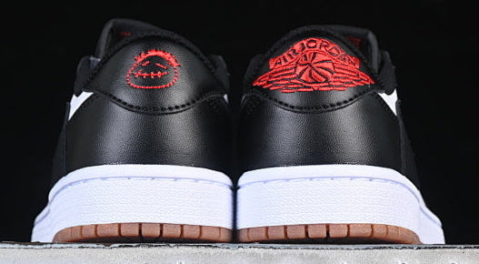 TS‑JRDNS‑021 — Jordan 1 Low Travis Scott “Black and White Gum Bottoms” — Fantasy Build