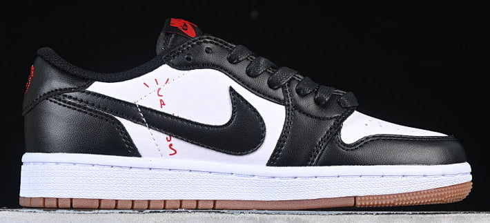 TS‑JRDNS‑021 — Jordan 1 Low Travis Scott “Black and White Gum Bottoms” — Fantasy Build