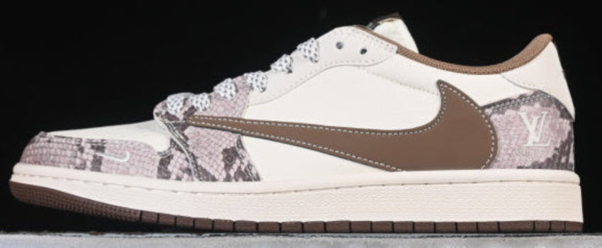 TS‑JRDNS‑011 — Jordan 1 Low Travis Scott “LV Snakeskin” — Fantasy Build