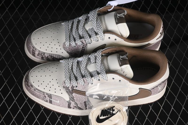 TS‑JRDNS‑011 — Jordan 1 Low Travis Scott “LV Snakeskin” — Fantasy Build