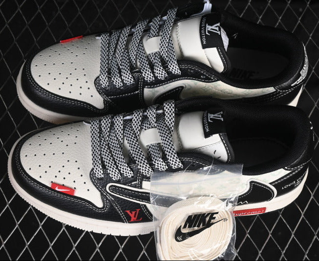 TS‑JRDNS‑030 — Jordan 1 Low Travis Scott “Supreme LV Virgil Nigo” — Fantasy Build