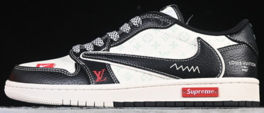 TS‑JRDNS‑030 — Jordan 1 Low Travis Scott “Supreme LV Virgil Nigo” — Fantasy Build
