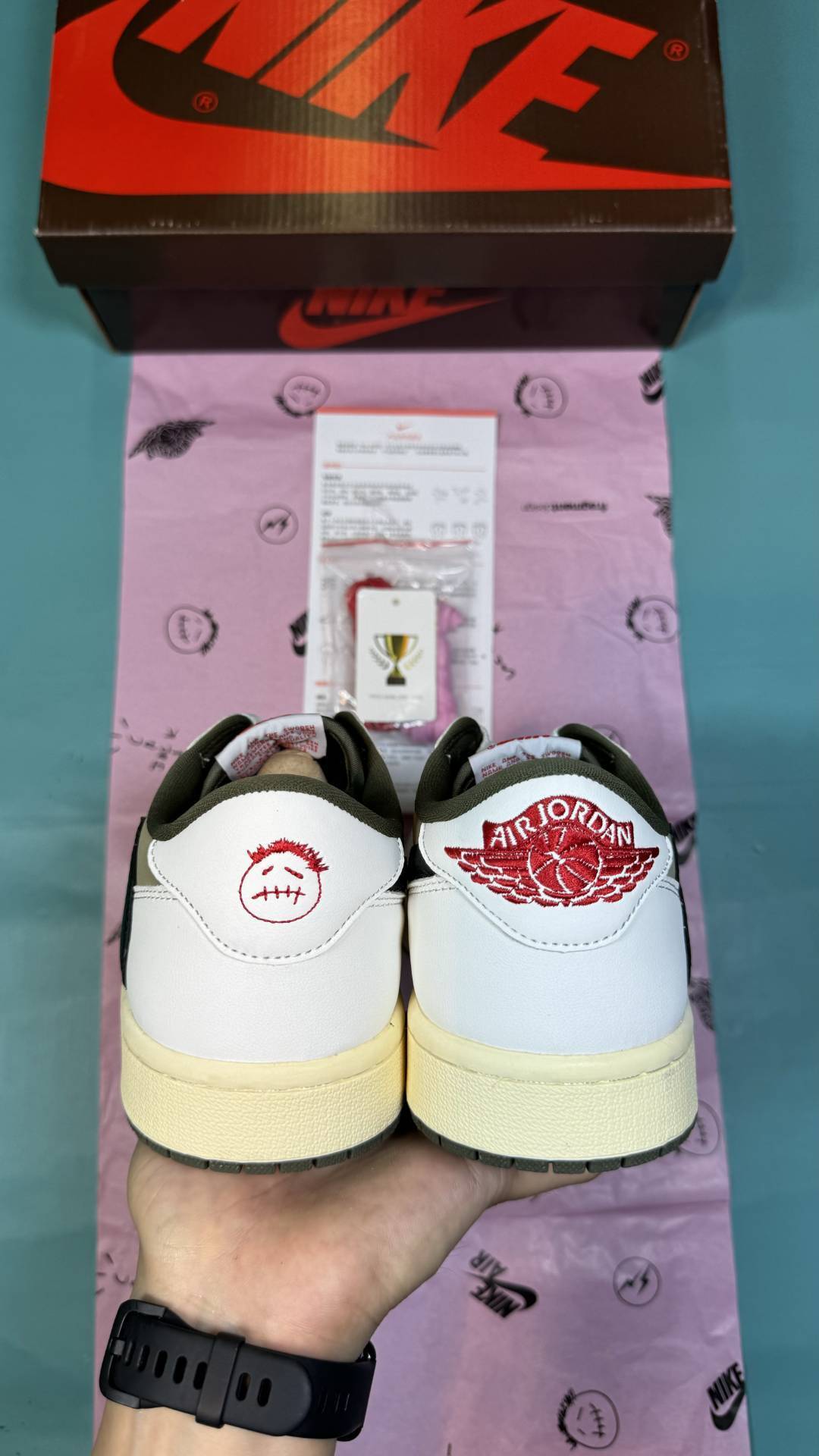 TS‑JRDNS‑003 — Jordan 1 Low Travis Scott “Medium Olive” — Design‑Inspired