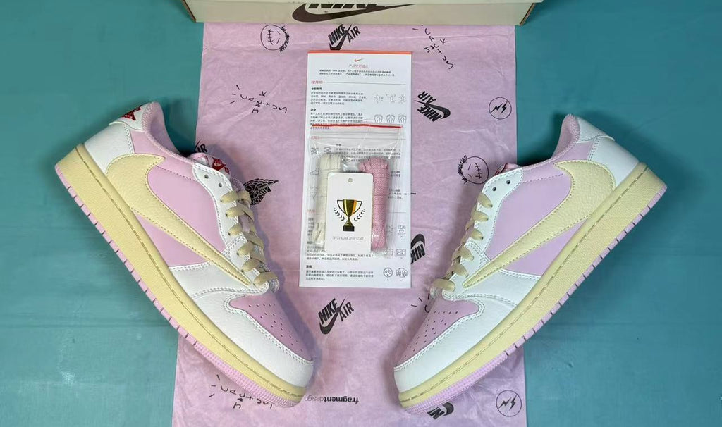 TS‑JRDNS‑033 — Jordan 1 Low Travis Scott “Pink Sail” — Fantasy Build