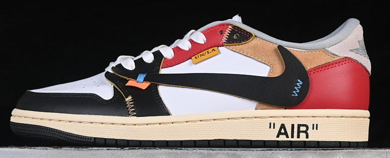 TS‑JRDNS‑041 — Jordan 1 High “Off-White × UN/LA Red Black White” — Fantasy Build