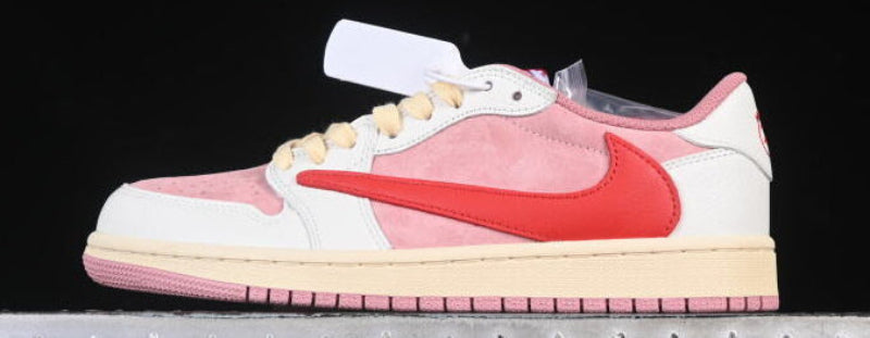 TS‑JRDNS‑042 — Jordan 1 Low Travis Scott “Shy Pinks” — Fantasy Build