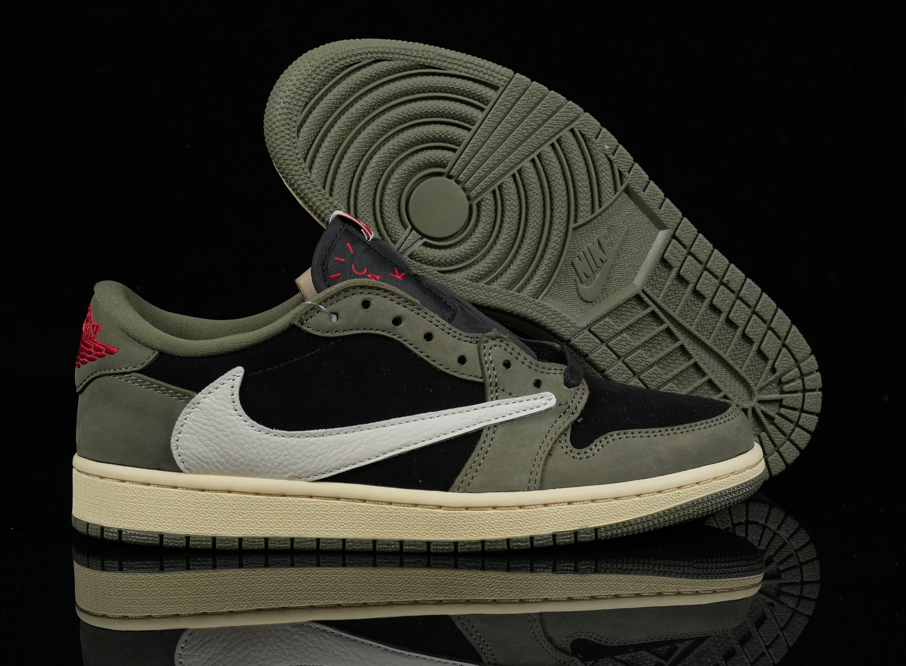 Jordan 1 Low – Design‑Inspired "Travis Scott" "Olive" Custom Build TS‑JRDNS‑009