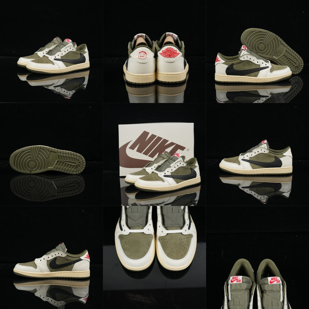 Jordan 1 Low – Design‑Inspired "Travis Scott" "Medium Olive" Custom Build TS‑JRDNS‑003