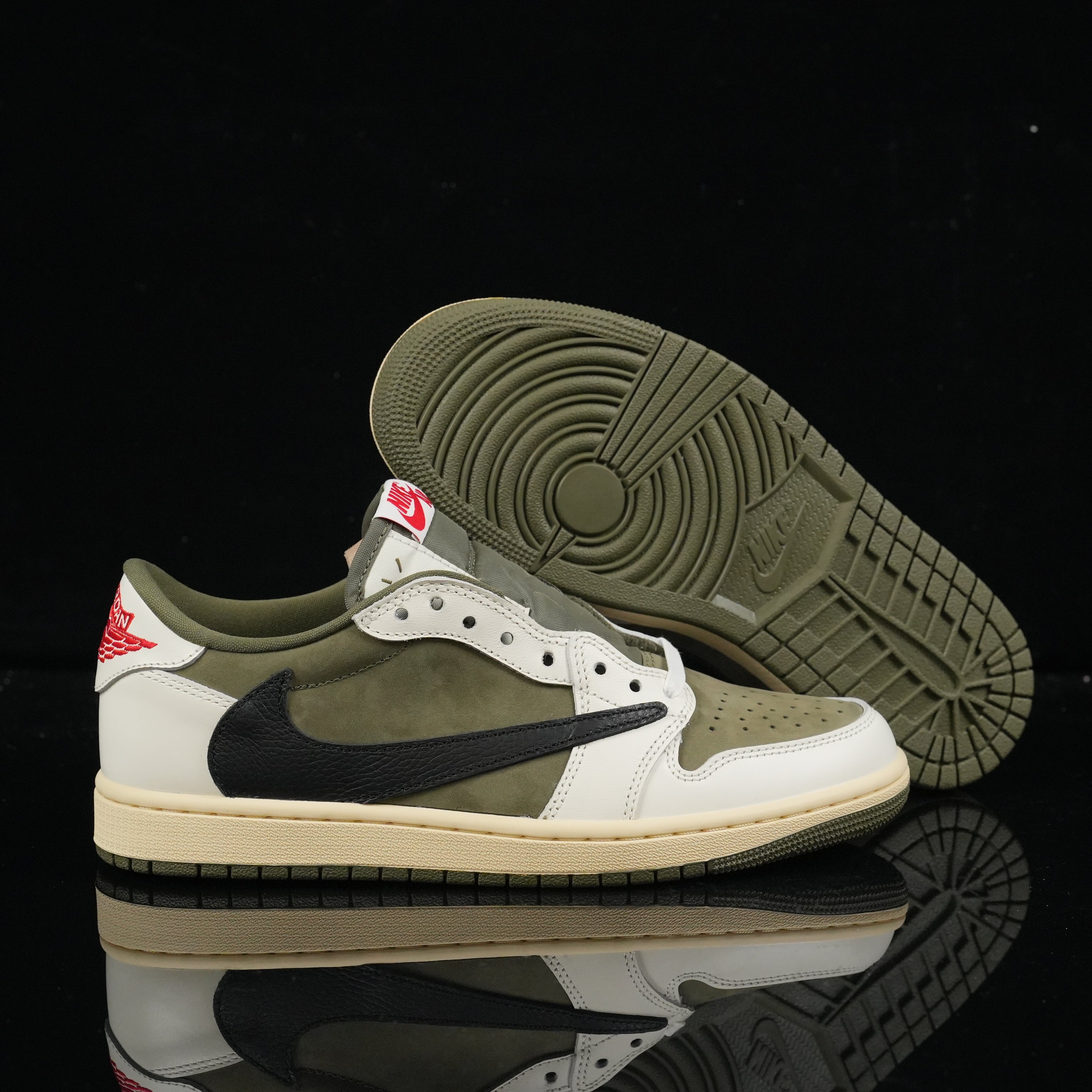 Jordan 1 Low – Design‑Inspired "Travis Scott" "Medium Olive" Custom Build TS‑JRDNS‑003