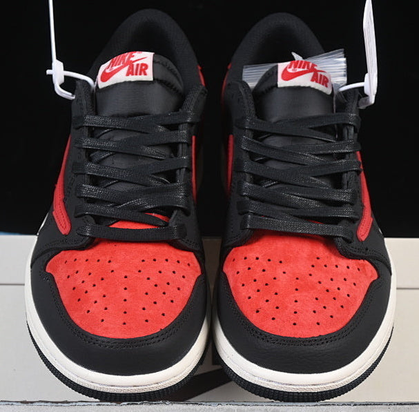 TS‑JRDNS‑035 — Jordan 1 Low Travis Scott “Bred Fade” — Fantasy Build
